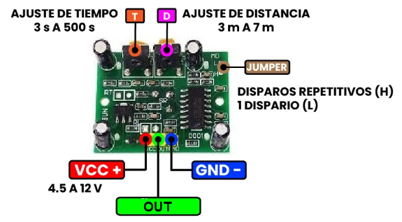 pinout sensor de movimiento PIR